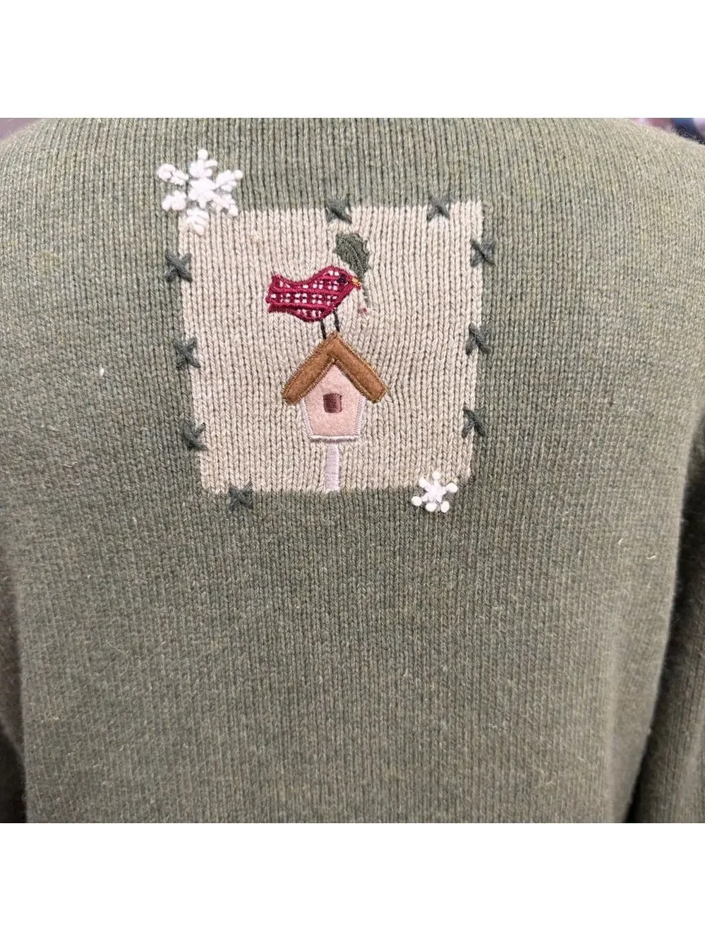 Croft & Barrow‎ Christmas Cardigan Size L Green
